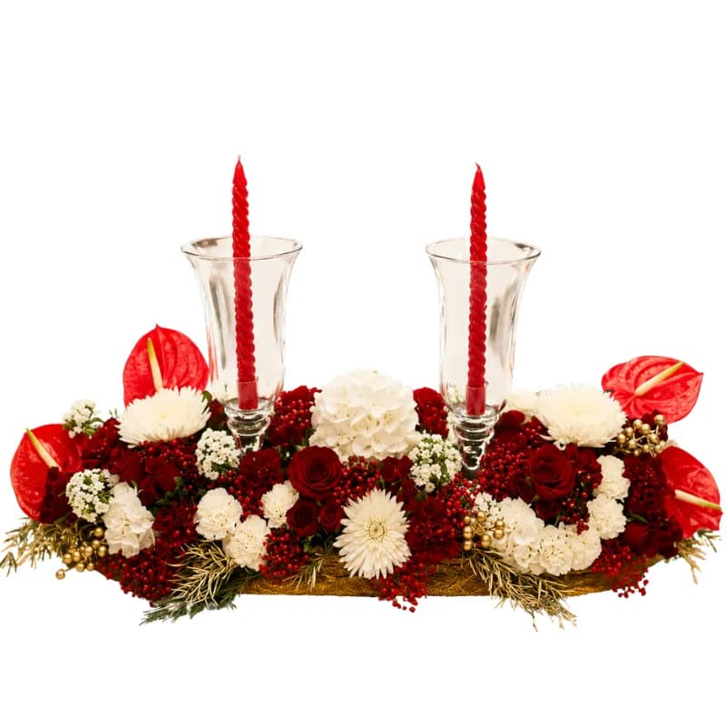 Crimson Elegance Centerpiece