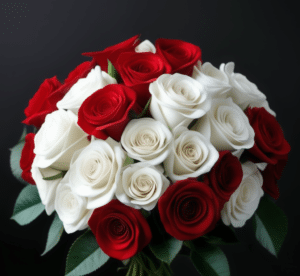red & white roses