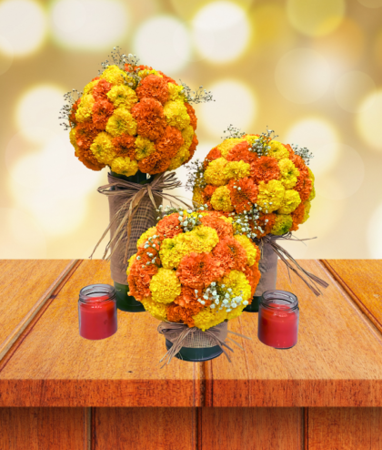 Indian festive Marigold Floral arrangement