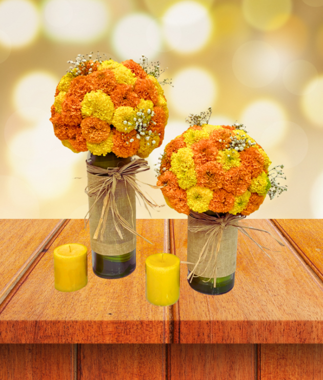 Indian festive Marigold Floral arrangement