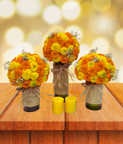 Indian festive Marigold Floral arrangement Indian festive Marigold Floral arrangement