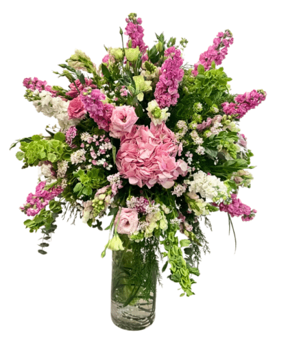 4-foot-tall floral arrangement in a vase